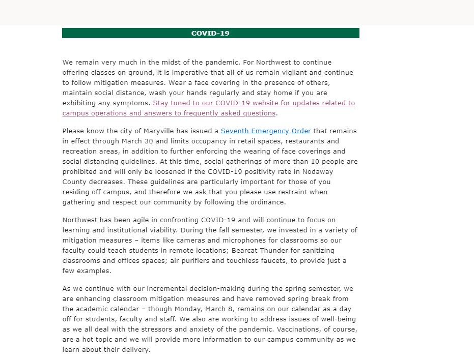 Email from Dr. Jasinski